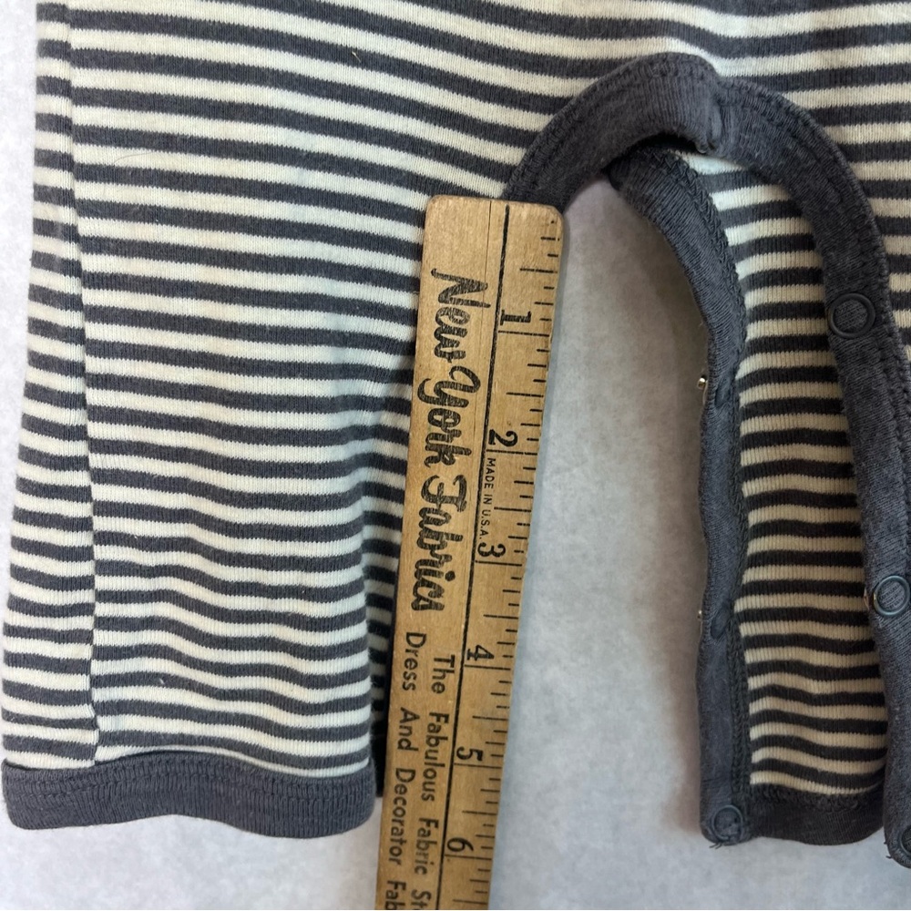 Burt's Bees Baby Black and White Striped Footie - Picture 5 of 5